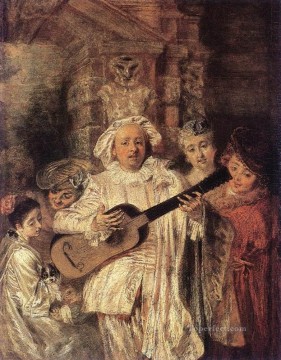 Gilles y su familia Jean Antoine Watteau clásico rococó Pinturas al óleo
